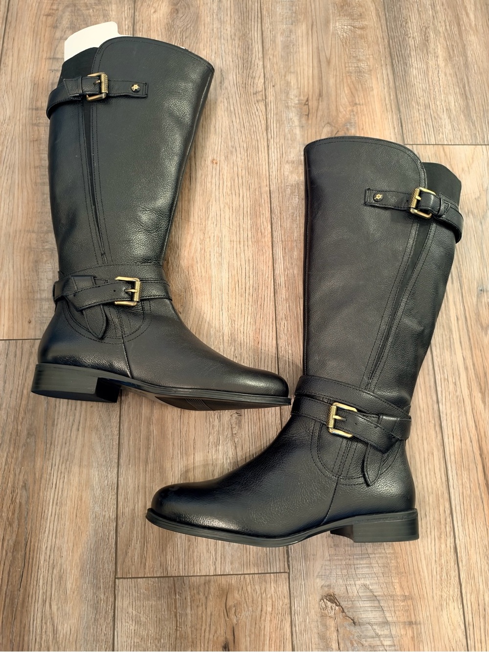 NewNaturalizer wide calf Classic Black Knee-High Riding Boots with Buckle Detail